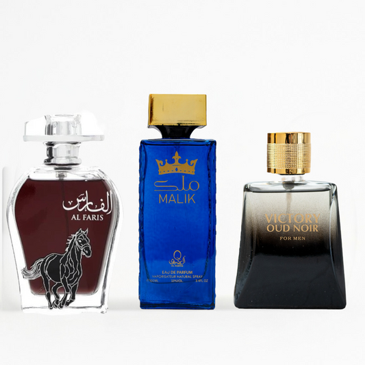 SET 3 PARFUMURI BĂRBĂTEȘTI - Al Faris + Malik + Victory Oud Noir