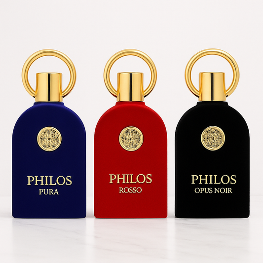 SET 3 PARFUMURI UNISEX - PHILOS PURA + ROSSO + OPUS NOIR