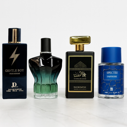 SET 4 PARFUMURI BARBATI - SPECTRE SAPPHIRE, ASHIQ AL OUD, GENTLE BOY, JPG