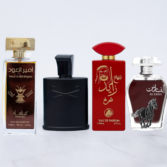 SET 4 PARFUMURI BARBATI - Al Faris, Ameer Al Oud Original, Sheikh Zayed Rosu, Mark him