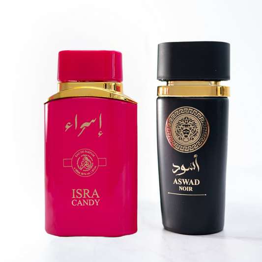 SET 2 PARFUMURI - ISRA CANDY & ASWAD NOIR