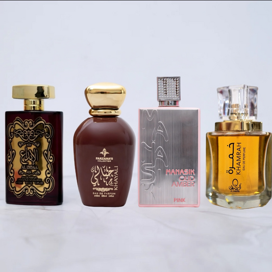 SET 4 PARFUMURI ARABESTI DAMA - Manasik Pink, Khayali, Khamrah, Al Ibda