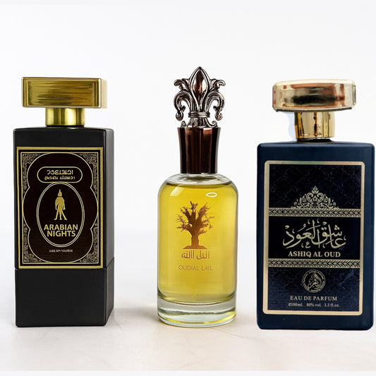 SET 3 PARFUMURI BARBATESTI - ARABIAN NIGHTS, OUD LIL ABAD, ASHIQ AL OUD