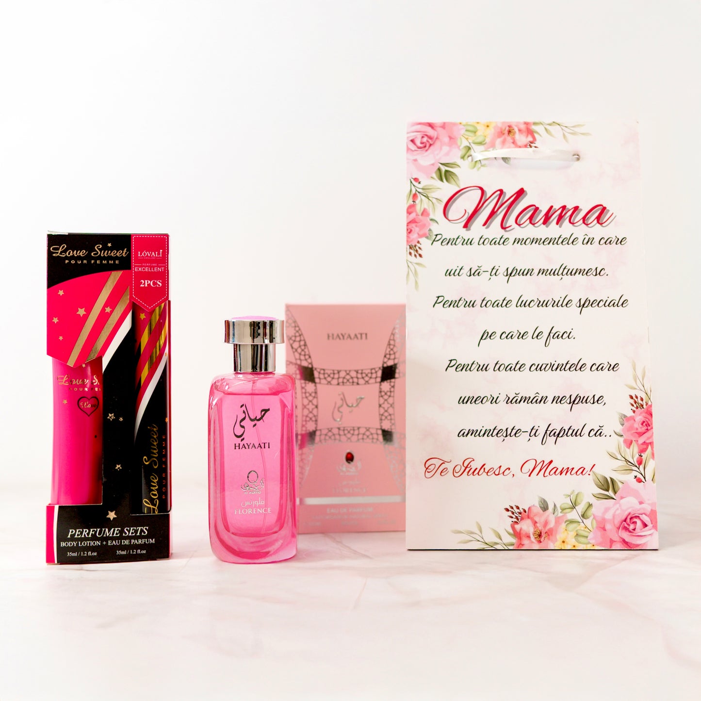 SET CADOU PENTRU MAMA - TABLOU, PARFUM ARABESC 100ML SI CREMA & MINI PARFUM