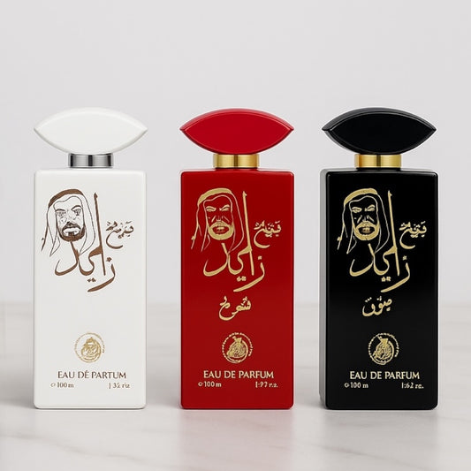 SET 3 PARFUMURI ARABESTI UNISEX - SHEIKH ZAYED ALB, ROSU, NEGRU