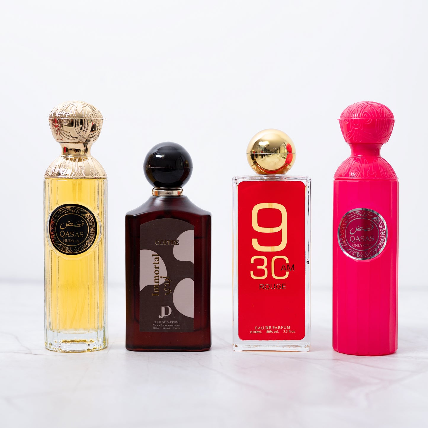 SET 4 PARFUMURI DAMA - Immortal Coffee, Qasas Hudson, 9 30 ROUGE, Qasas Only One