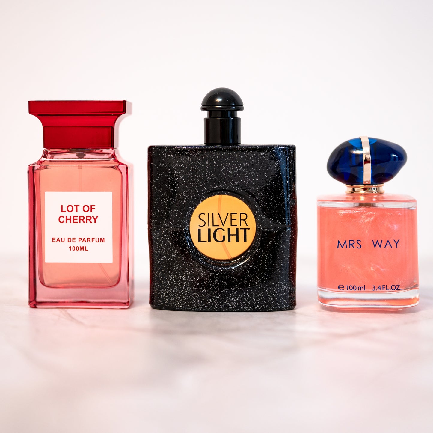 SET DAMA - 3 PARFUMURI 100ml - LOT OF CHERRY, MRS WAY & SILVER LIGHT