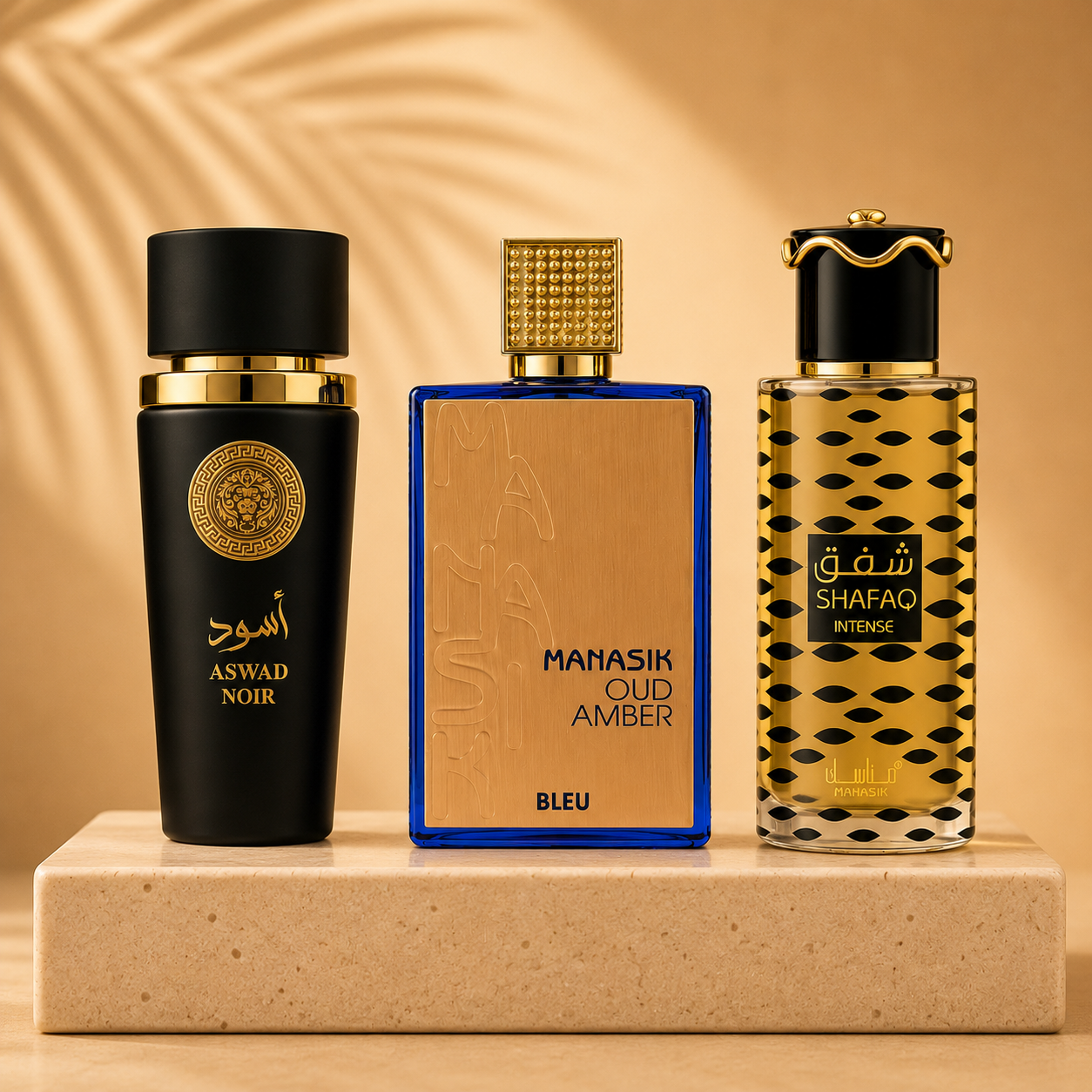 SET 3 PARFUMURI BARBATESTI 100ML - ASWAD NOIR + OUD AMBER BLEU + SHAFAQ INTENSE