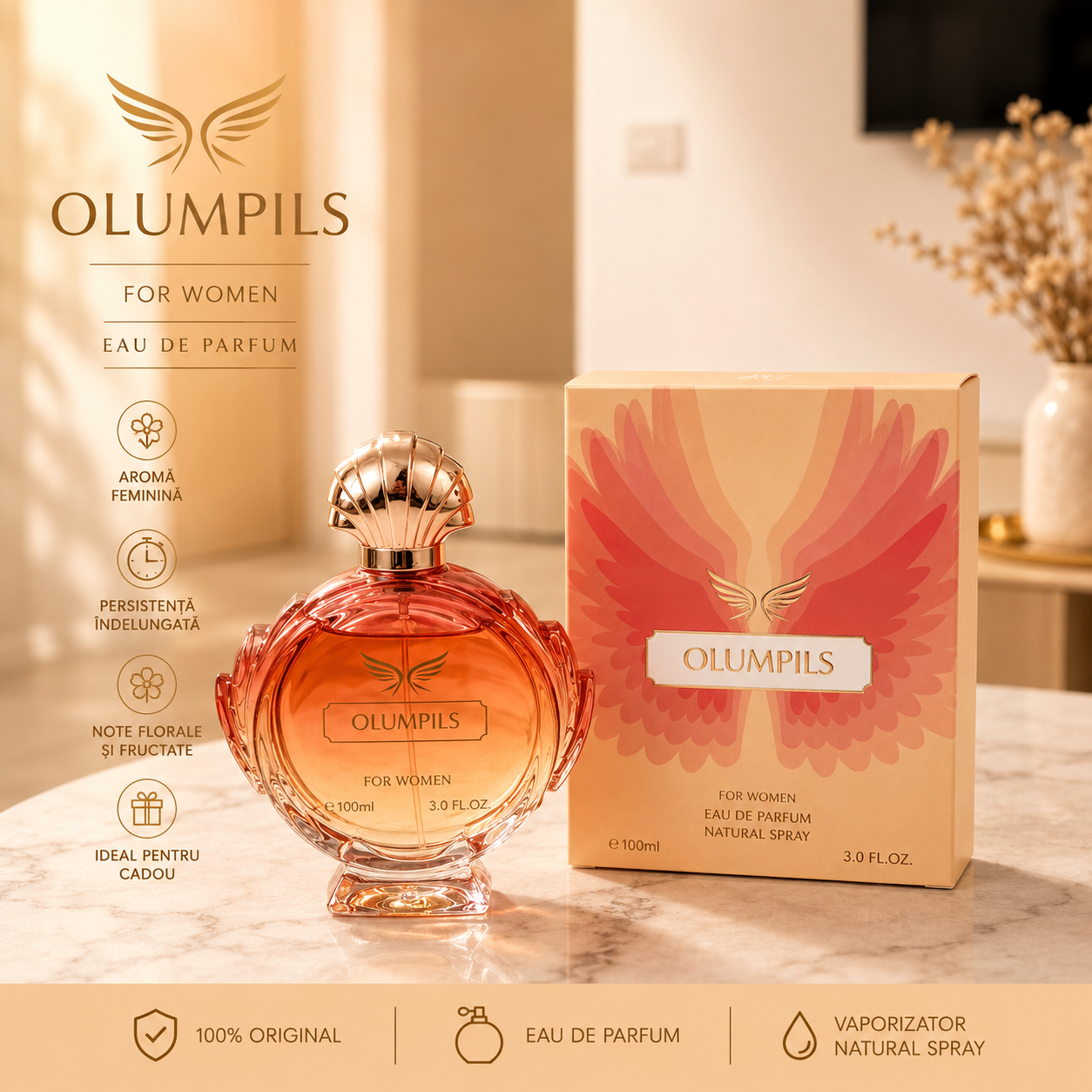 SET 4 PARFUMURI DAMĂ 100ml - MRS WAY + IS + OLUMPILS + CHANDELIER DORE