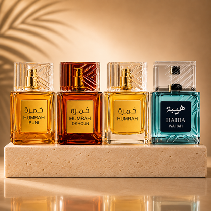 SET 4 PARFUMURI UNISEX 100ML - HAIBA WAHAH + HUMRAH + HUMRAH DKHOUN + HUMRAH BUNI