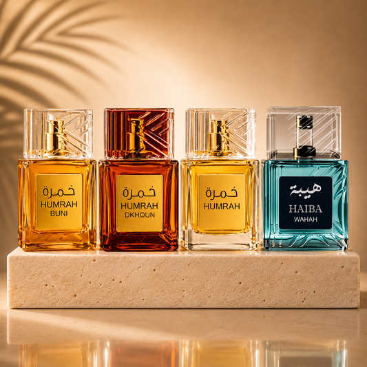 SET 4 PARFUMURI UNISEX 100ML - HAIBA WAHAH + HUMRAH + HUMRAH DKHOUN + HUMRAH BUNI