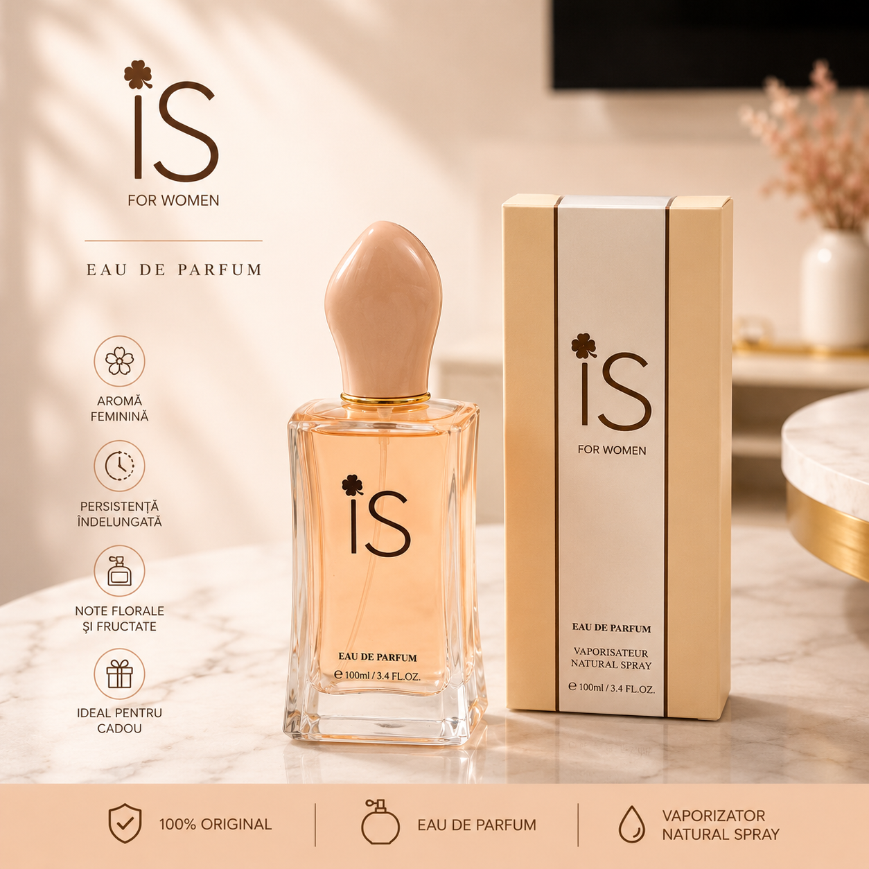 SET 4 PARFUMURI DAMĂ 100ml - MRS WAY + IS + OLUMPILS + CHANDELIER DORE
