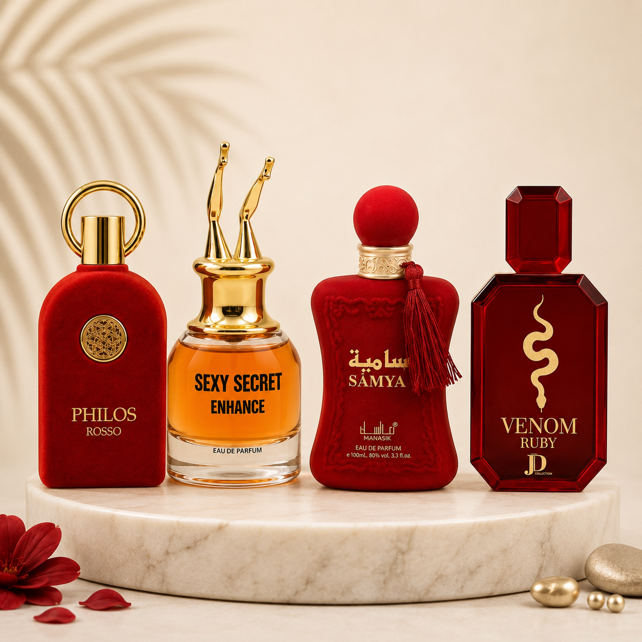 SET 4 PARFUMURI DAMA 100ML - PHILOS ROSSO + SEXY SECRET + VENOM + SAMYA