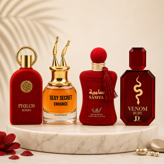 SET 4 PARFUMURI DAMA 100ML - PHILOS ROSSO + SEXY SECRET + VENOM + SAMYA