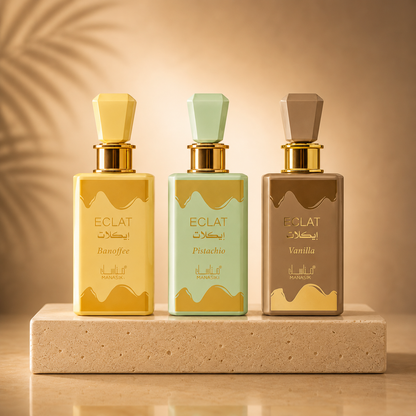 SET 3 PARFUMURI DE DAMA 100ML - ECLAT VANILLA + ECLAT PISTACHIO + ECLAT BANOFFEE