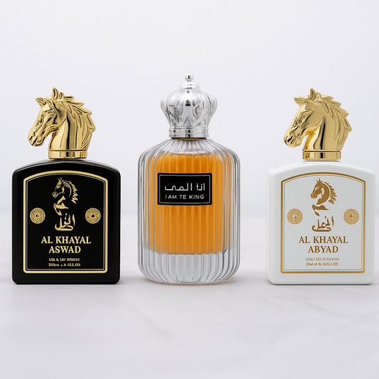 SET 3 PARFUMURI BARBATI - AL KHAYAL ABYAD, I AM THE KING, AL KHAYAL ASWAD