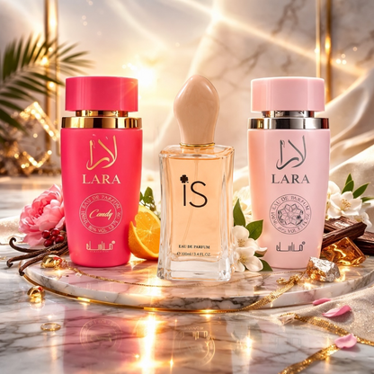 SET 3 PARFUMURI DAMA 100ML - LARA CANDY + IS + LARA