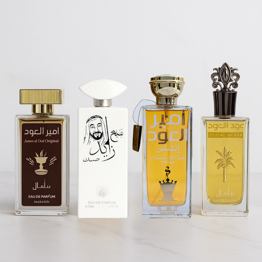 SET 4 PARFUMURI ARBAESTI UNISEX - SHEIKH ZAYED ALB, AMEER AL OUD, OUD AL ARAQA, AMEER LA OUD INTENSE
