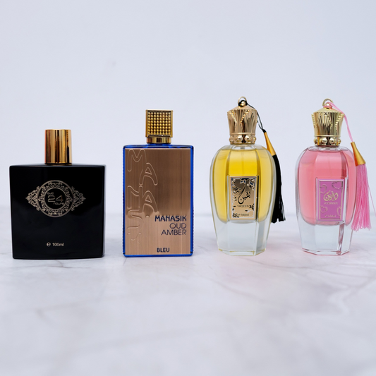 SET PARFUMURI DAMA + BARBATI - Oud 24 Hours, Oud Amber Blue, Yaqeen, Daareen