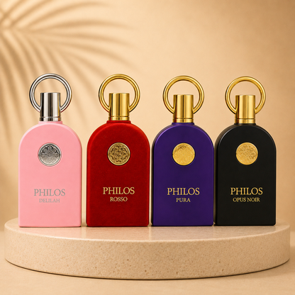 SET 2 PARFUMURI DAMA + 2 BĂRBĂTEȘTI - PHILOS DELILAH + ROSSO + OPUS NOIR + PURA