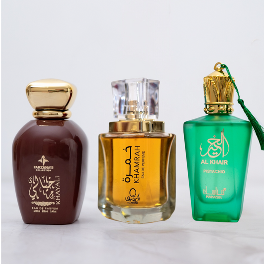 SET 3 PARFUMURI ARABESTI DAMA - Khayali, Khambrah & Al Khair Pistacho