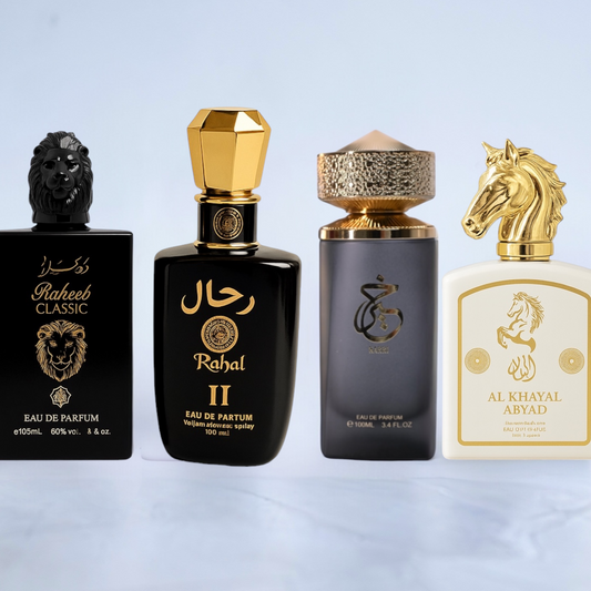 SET 4 PARFUMURI BARBATI - Badr al Oud Amethist + Karri + Raheeb + Rahal ÎI