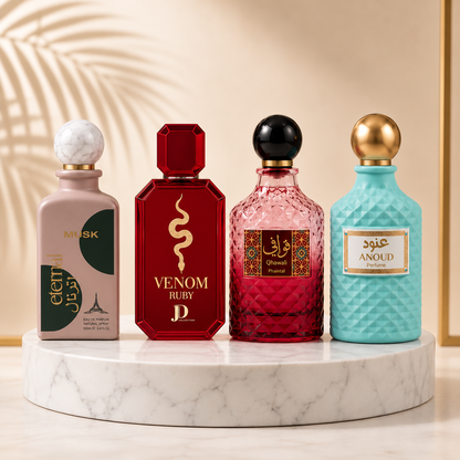 SET 4 PARFUMURI DAMA 100ML - MUSK + VENOM + ANOUD + QAWAFI