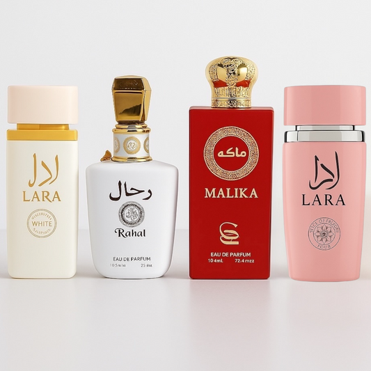 SET 4 PARFUMURI DAMA - LARA + MALIKA + RAHAL II + LARA WHITE