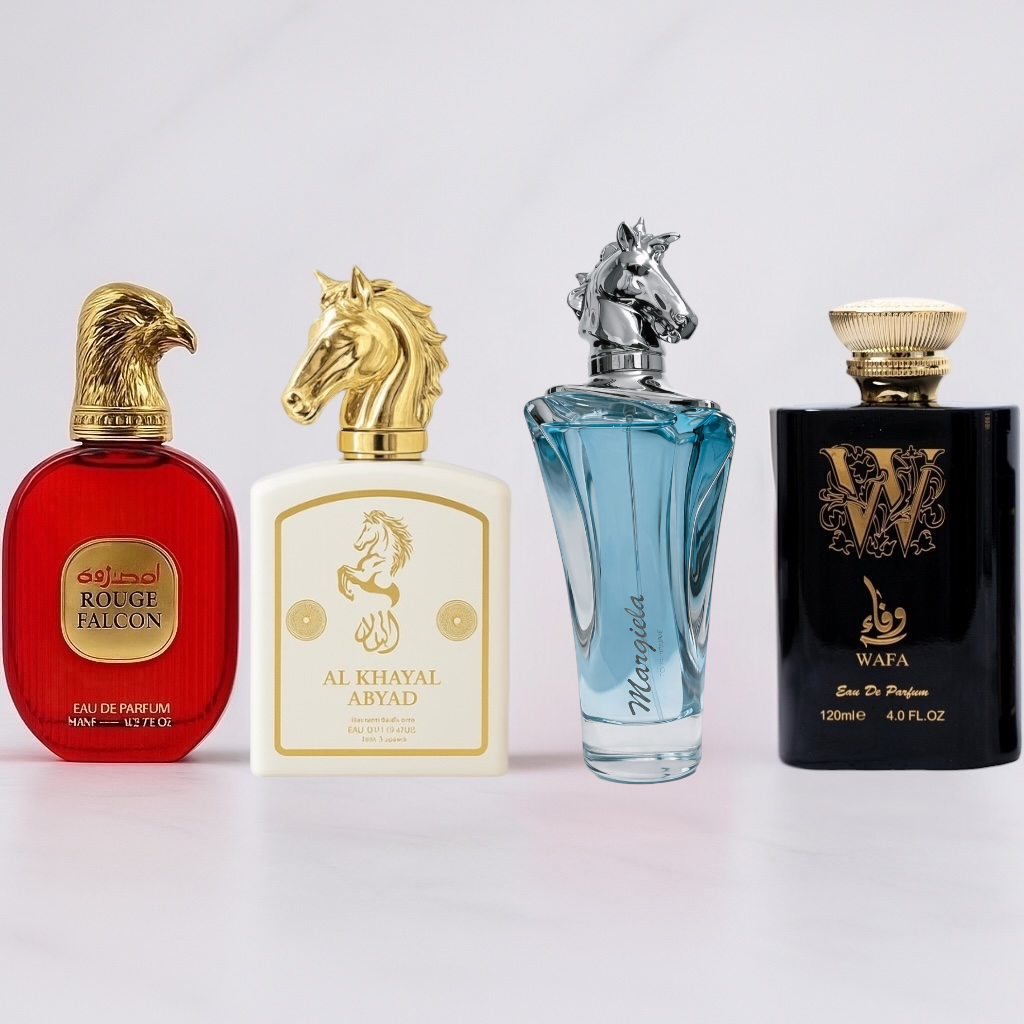 SET 4 PARFUMURI BARBATI - MARGIELA BLUE, WAFA, AL KHAYAL ABYAD, ROUGE FALCON