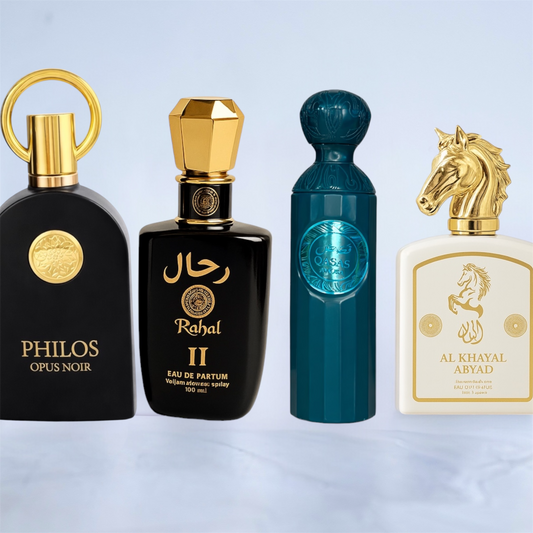 SET 4 PARFUMURI BARBATI - Qasas Amora+ Philos Opus Noir + Al Khayal Abyad + Rahal II