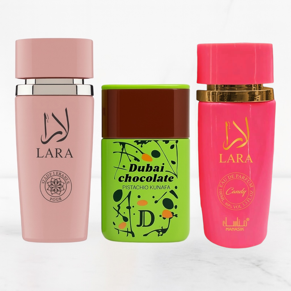 SET 3 PARFUMURI DAMA - DUBAI CHOCOLATE + LARA +LARA CANDY