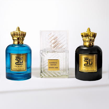 SET 3 PARFUMURI BĂRBĂTEȘTI 100ml - OCEAN + INTENSE + KAMRA’S GREEN
