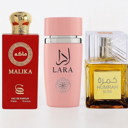 SET 3 PARFURI ARABESTI DAMA - LARA + HUMRAH BUNI + MALIKA