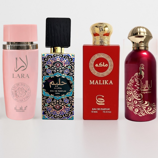 SET 4 PARFUMURI DAMA - LAYALINA + MALIKA + AURA + LARA