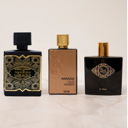 SET 3 PARFUMURI BARBATI - OUD 24 HOURS, BADR AL OUD, OUD AMBER NOIR