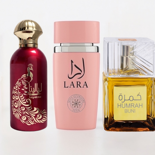 SET 3 PARFURI ARABESTI DAMA - LARA + HUMRAH BUNI + LAYALINA
