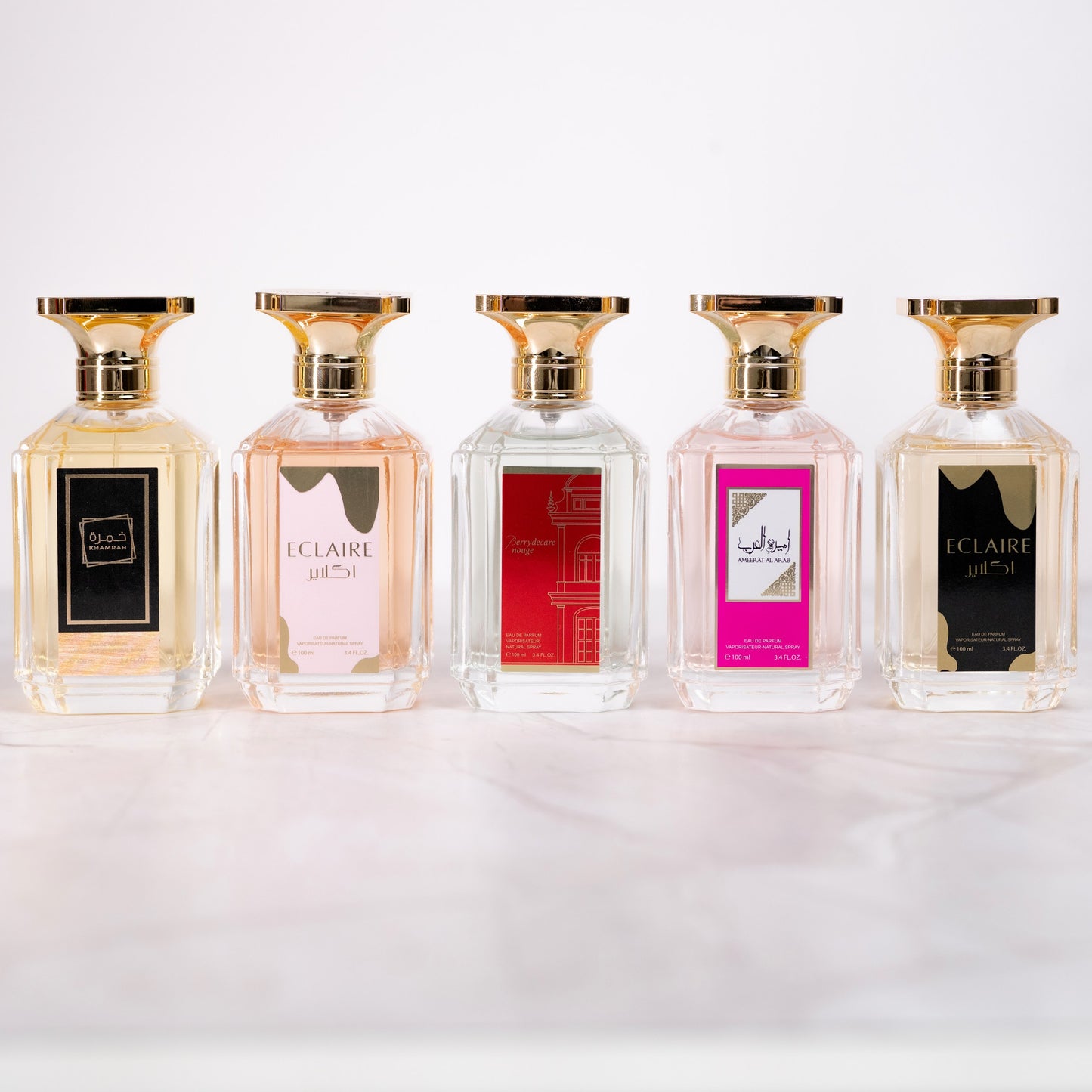 SET 5 PARFUMURI DAMA 100ml - ECLAIRE, KHAMRAH, AMEERAT AL ARAB, BERRYDECARE, ECLAIRE BLACK