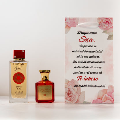 SET CADOU PENTRU SOTIE - TABLOU PERSONALIZAT + 2 PARFUMURI ARABESTI 100ML