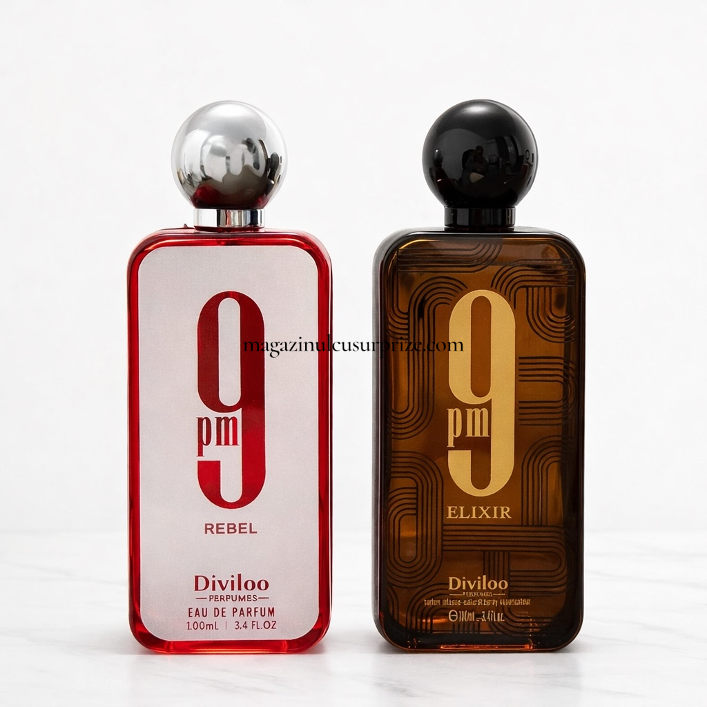 SET 2 PARFUMURI BARBATESTI - 9 PM ELIXIR + 9 PM REBEL