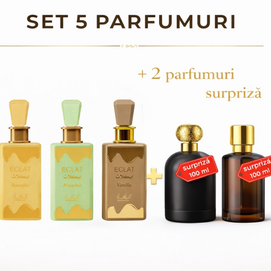 SET 5 PARFUMURI DAMA - COLECTIA ECLAT + 2 PARUFMURI SURPRIZA