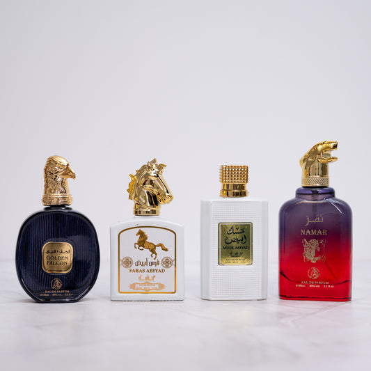 SET 4 PARFUMURI BARBATI -  NAMAR, MUSK ABYAD, GOLDEN FALCON, FARAS ABYAD