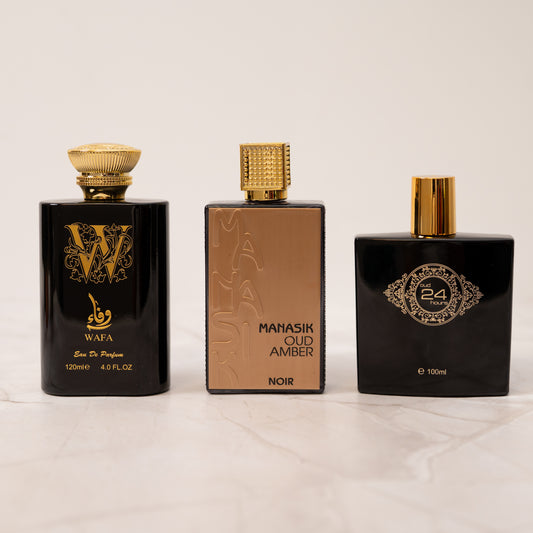 SET 3 PARFUMURI BARBATI - OUD 24 HOURS, WAFA, OUD AMBER NOIR