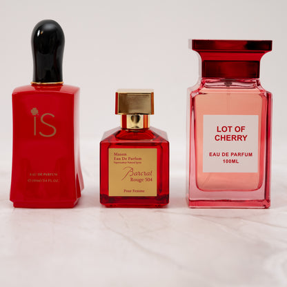 SET - RED - LOT OF CHERRY, BARCRAT ROUGE & IS PASSION