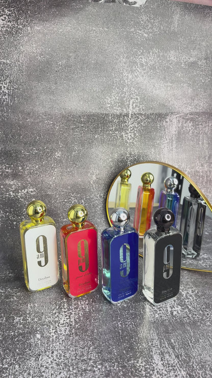 SET 4 PARFUMURI - 3 barbati + 1 dama - 9am blue, 9am white, 9pm red, 9pm black